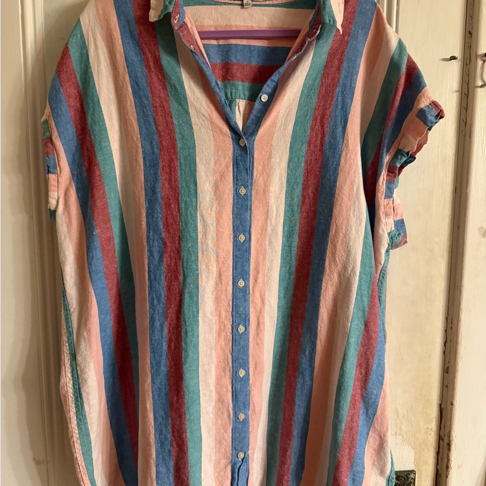 Madewell Multicolor Striped Shirt Dress